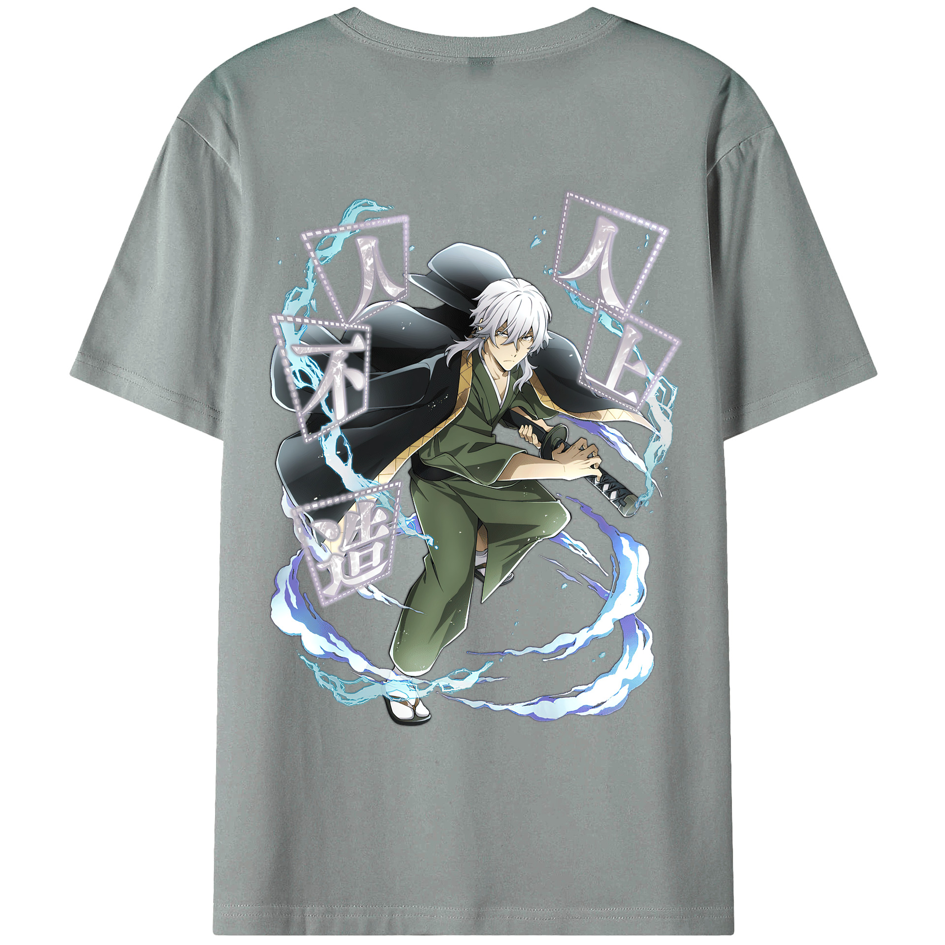 （画像用） 文豪ストレイドッグス Bungo Stray Dogs 綿100％ メンズ半袖Tシャツ（バックプリント） 通気性